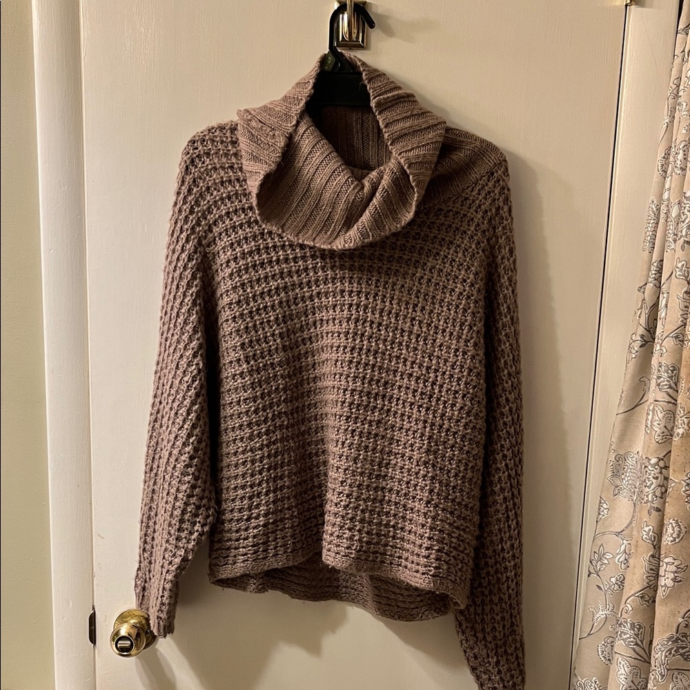 Express Taupe Cowl Neck Sweater